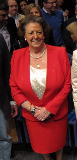 La alcaldesa de Valencia, Rita Barberá, en su proclamación como candidata a la r