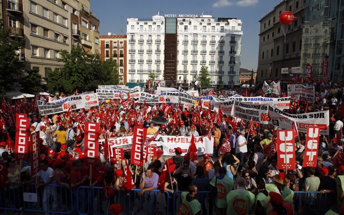 Concentración en Madrid hacia la huelga general