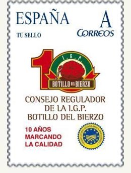 Sello conmemorativo del X aniversario del Consejo Regulador Botillo del Bierzo