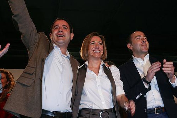Carme Chacón con Jorge Alarte en Elche