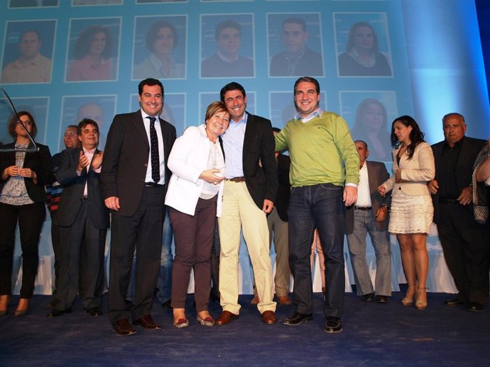 Villalobos, Fernández Tapia y Bendodo, en la presentación de la lista de Coín