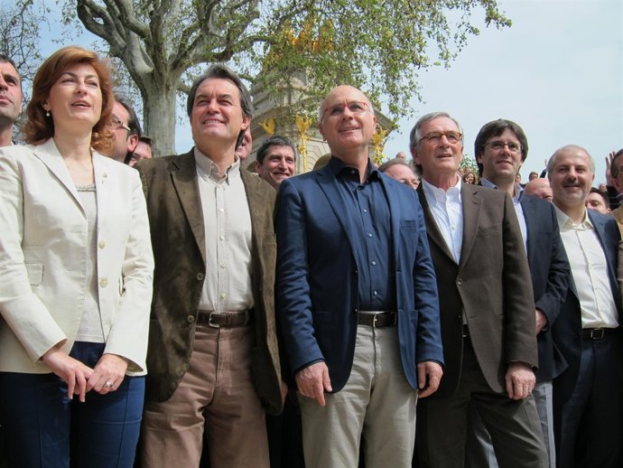 Artur Mas, Josep Antoni Duran y Xavier Trias en el Dia de CiU