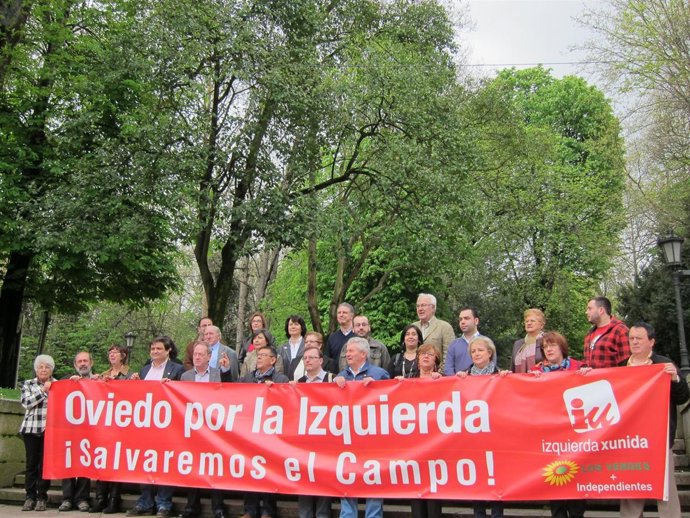 Integrantes de la candidatura de IU-Verdes al Ayuntamiento de Oviedo.