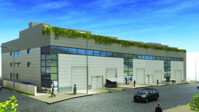 Imagen virtual del edificio acabado de oficinas de Ofertix en Sant Just Desvern