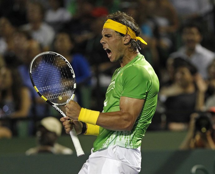 Rafa Nadal celebra su triunfo en Miami