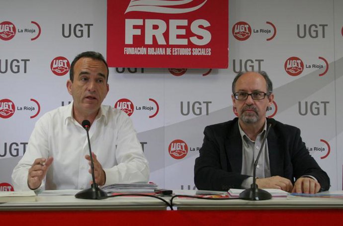 Secretario general de UGT La Rioja, Javier Granda y director de FRES, Enrique Ra
