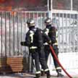 Un momento de la actuación de los Bomberos