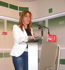 Susana Díaz, este lunes en rueda de prensa