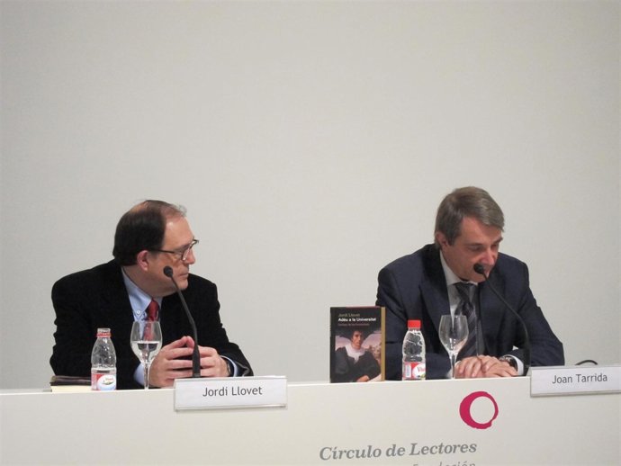 Llovet y Tarrida en la presentación de 'Adéu a la Universitat'