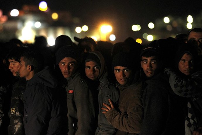 Inmigrantes en Lampedusa