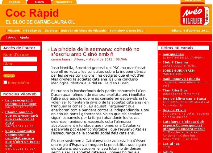 Blog Carme-Laura Gil, ex consellera de CiU