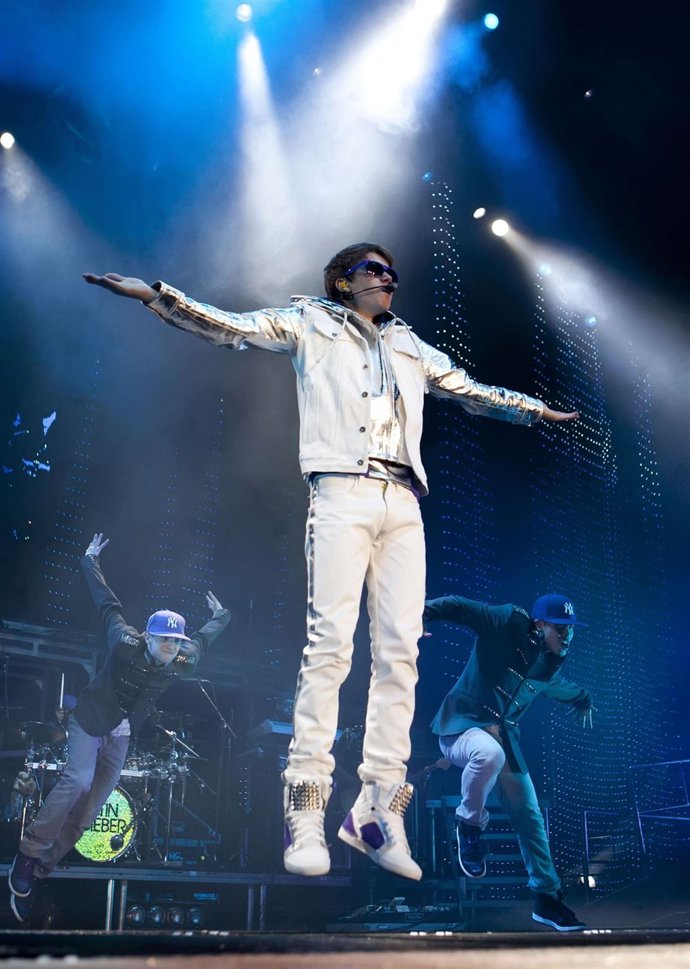 El cantante canadiense Justin Bieber durante una de sus actuaciones