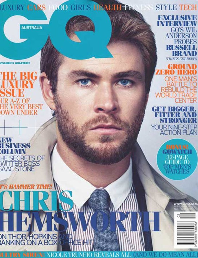 El marido de Elsa Pataky, Chris Hemsworth, en la portada de la edición australia