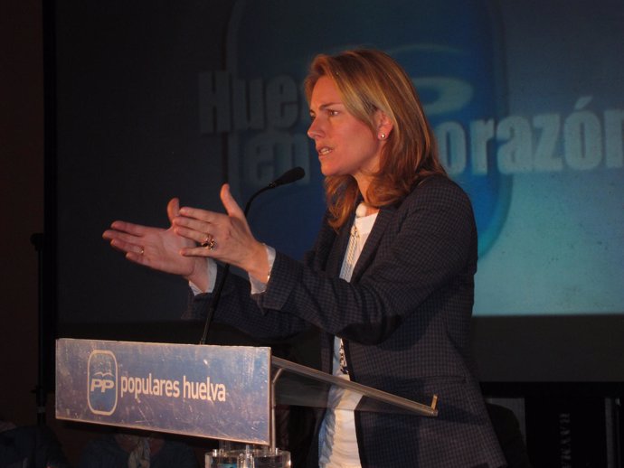 La presidenta del Parlamento Vasco, Arantxa Quiroga, en un acto en Huelva.