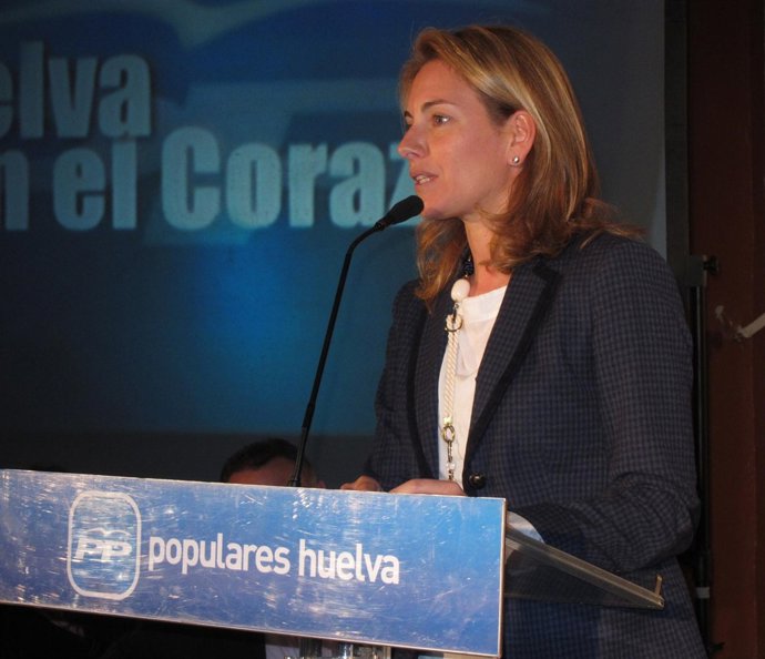La presidenta del Parlamento Vasco, Arantxa Quiroga, en un acto en Huelva.