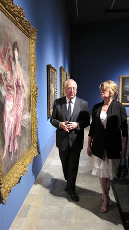 La baronesa Thyssen durante la inauguración