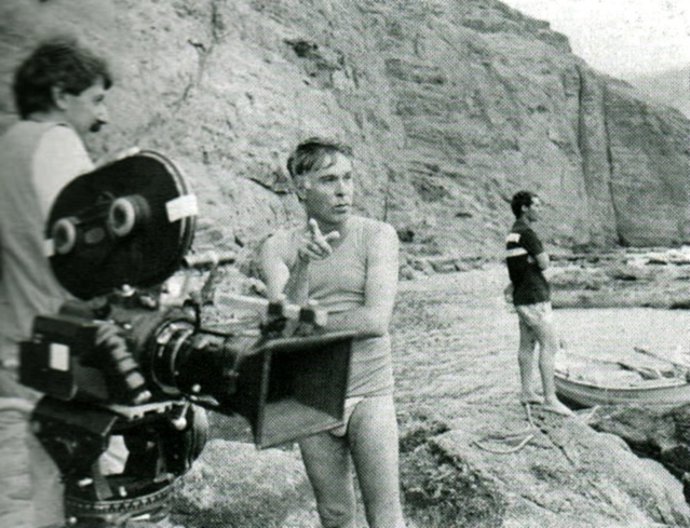 El artista Pepe Dámaso durante un rodaje