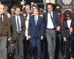 Luna, junto con Alarte, a su llegada al TSJCV