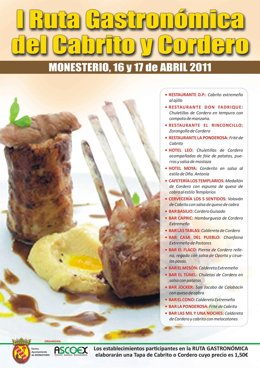 Cartel de la I Ruta Gastronómica del Cabrito y Cordero