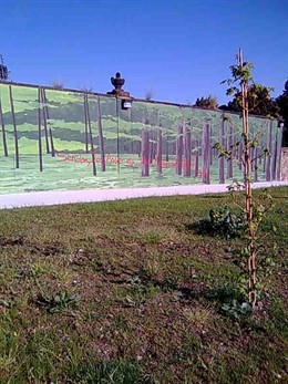 Una de las pintadas en el parque de El Rosario.