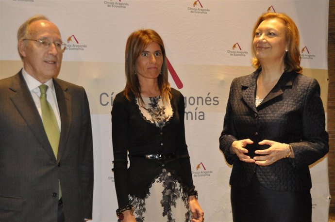 La presidenta del PP-Aragón, Luisa Fernanda Rudi, y el empresario Manuel Pizarro
