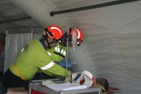 Psicólogos trabajan en el simulacro para que la información se canalice y atienden ataques de ansiedad y un infarto