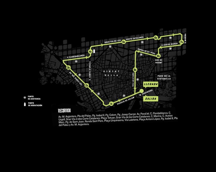 Recorrido de la Cursa Bombers 2011 de Barcelona
