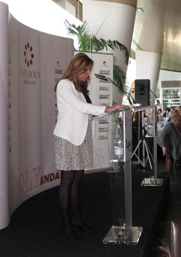 Susana Díaz, durante su conferencia este jueves en el Foro Joly