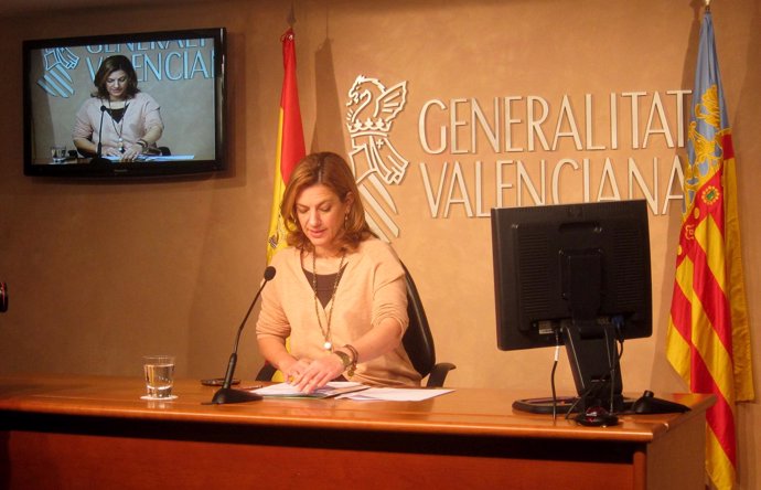 Sánchez de León en la rueda de prensa posterior al pleno del Consell