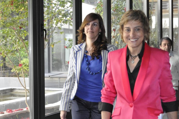 María Victoria Pinilla tras la rueda de prensa en el Ayuntamiento de La Muela (Z