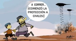 Viñeta crítica con la intervención de la OTAN en Libia