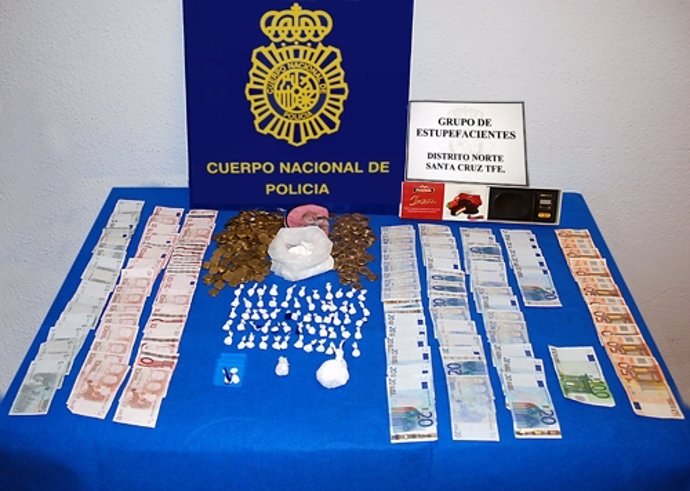 Material incautado en una operación antidroga en Santa Cruz de Tenerife