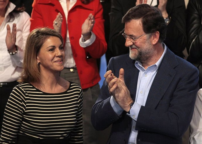 Cospedal y Rajoy en la clausura de la Convenión Municipal del PP