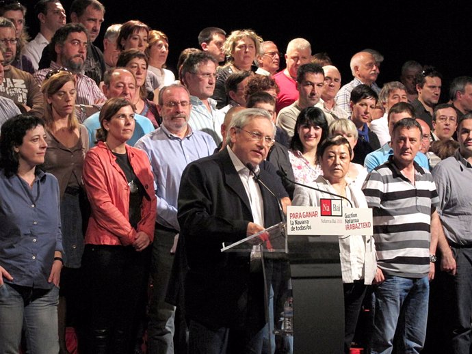 Patxi Zabaleta en el acto de presentación de candidatos al Parlamento de Navarra