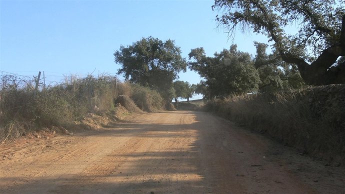 Camino intervenido por el Parque de Maquinaria itinerante de Sierra Suroeste