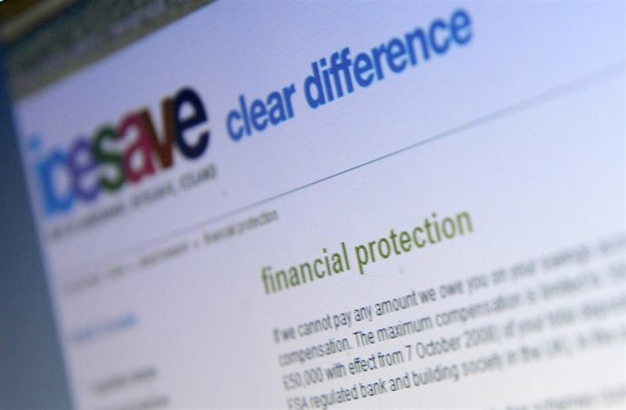 Recurso del banco islandés Icesave en una pantalla de ordenador