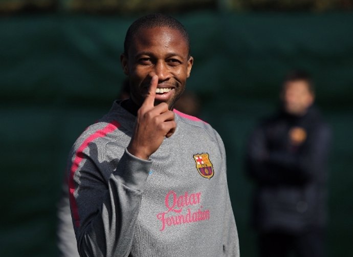 Keita durante un entrenamiento en Sant Joan Despí