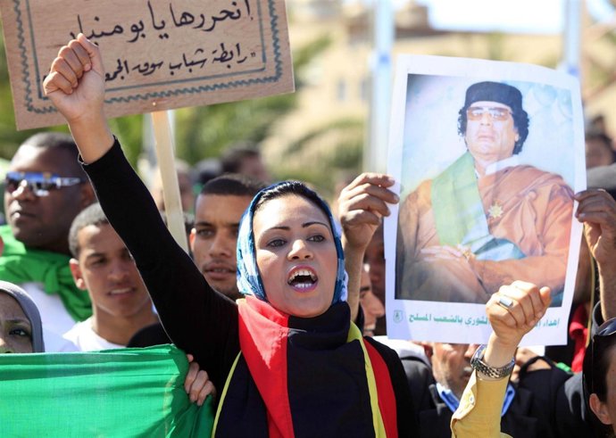 Manifestación A Favor Del Líder Libio Gadafi