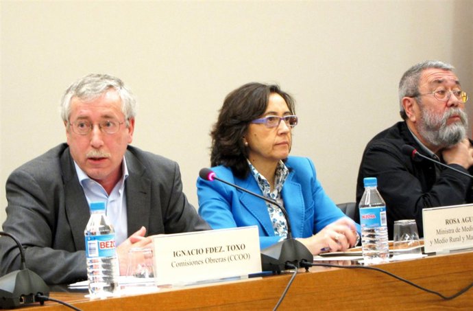 Ignacio Fernández Toxo, Cándido Méndez y Rosa Aguilar