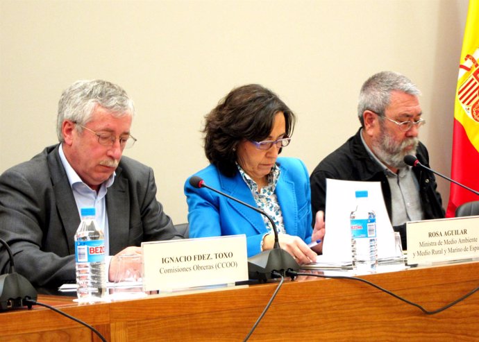 Cándido Méndez, Ignacio Fernández Toxo y Rosa Aguilar