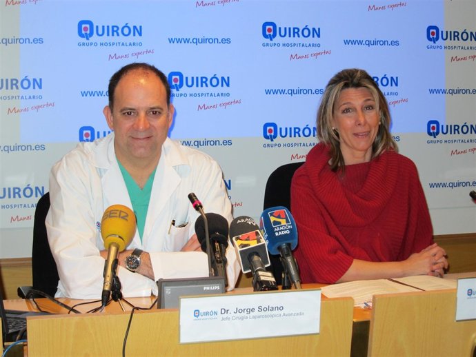 Médico Jorge Solano Y Gerente De Quirón Zaragoza, Cristina Guarga