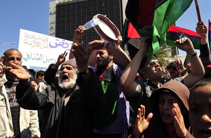 Rebeldes Libios Manifestándose