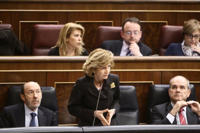 Elena Salgado En El Pleno Del Congreso