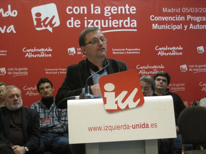 Jesús Iglesias, durante su intervención en la convención de IU.