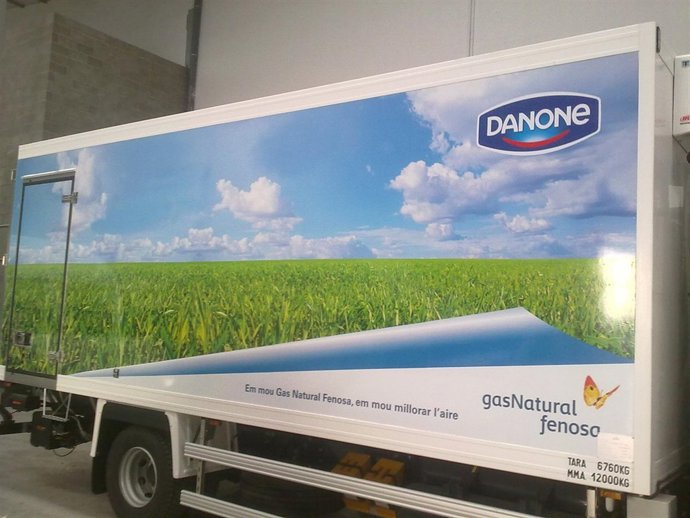 Camión ecológico de Danone