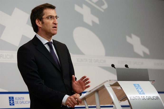 alberto nunez feijoo informa en rolda de prensa sobre os asuntos abordados na re