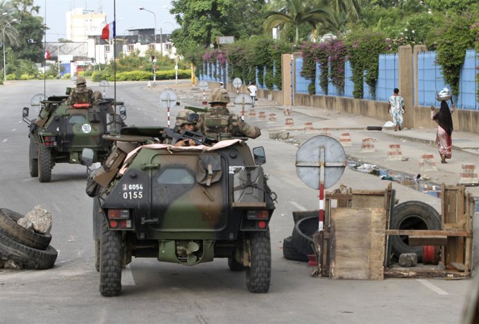 French Soldiers Patrol In Abidjan