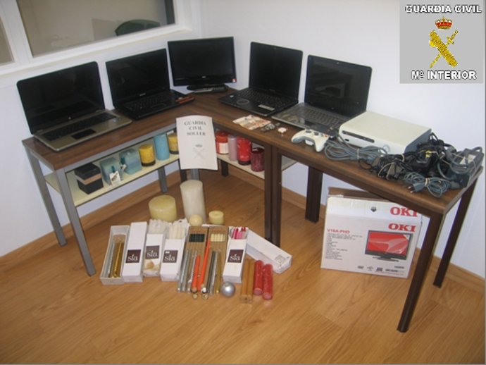 Efectos sustraídos en los robos cometidos en Sóller