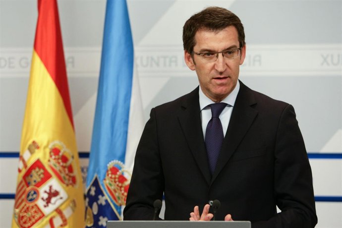 alberto nunez feijoo informa en rolda de prensa sobre os asuntos abordados na re