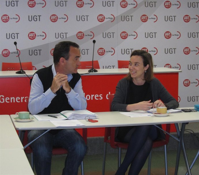 Cuca Gamarra Y Javier Granda, En La Sede De UGT